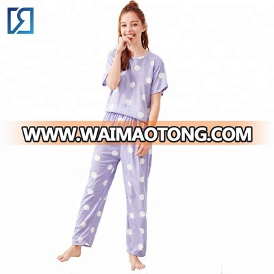 Girl Summer Polka Dots Cotton Pajamas