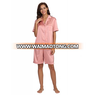 Wholesale Women Nightwear Silk Satin Pajamas Set