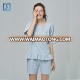 Spring Summer Womens Sleepwear 100% High Quality Cotton 2PC Set Short Sleeves Velvet Embroidery Womens Lougewear Set