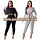 Women Clothing Off Shoulder Crop Top And Pants 2 Piece Set