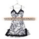 Fashion Sexy Women Nightwear Mini V-neck Straps Skirts Summer Silk Satin Sleepwear